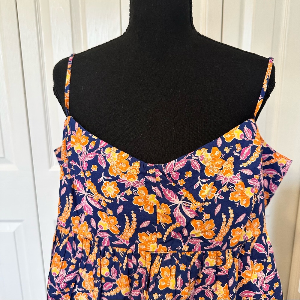 J.Crew Navy Floral Spaghetti-Strap Peplum Camisole Size XXL NWT - Picture 4 of 13
